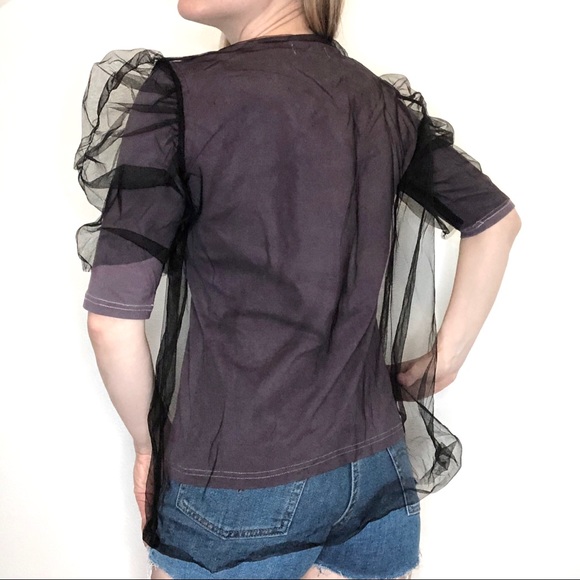 Purple shirt with tulle overlay - Picture 4 of 7